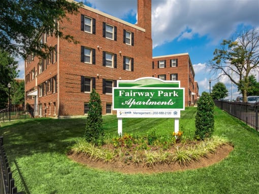 Fairway park monument and exterior of building in washington dc