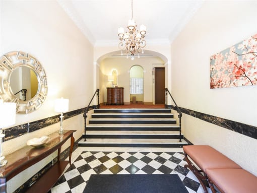 lobby at the klingle apartments in cleveland park washington dc