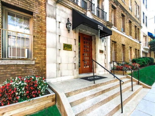 exterior front entrance at parkside apartments in washington dc