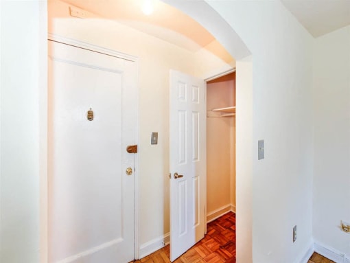 front entrance with coat closet at randle circle apartments in washington dc