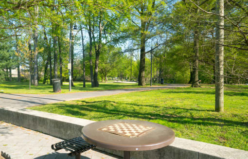 park chess table near the strand apartments in hillbrook deanwood washington dc