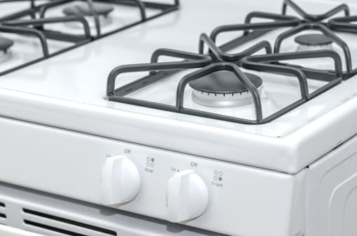 close up of gas stove at fort totten apartments in washington dc