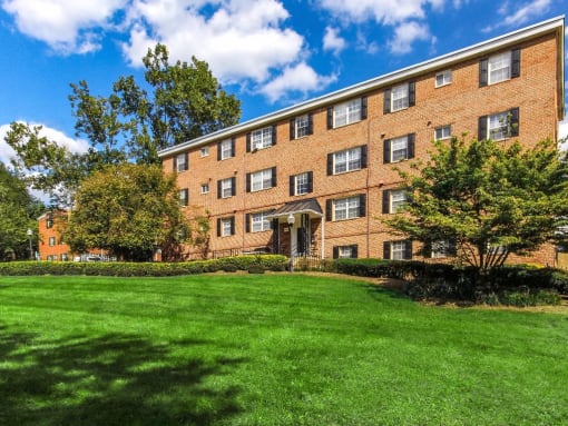 exterior view of grandview village apartments in shipley terrace washington dc