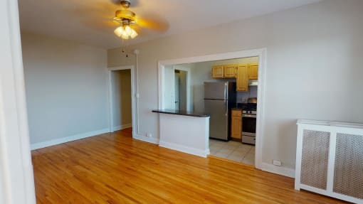 One bedroom d living room at Hampton courts apartments in DC