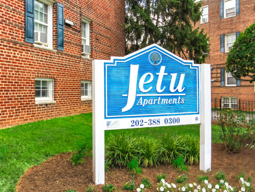 Jetu Apartments Monument Sign in washington dc