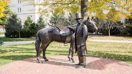 sculpture of abraham lincoln and a horse neat petworth station apartments in washington dc