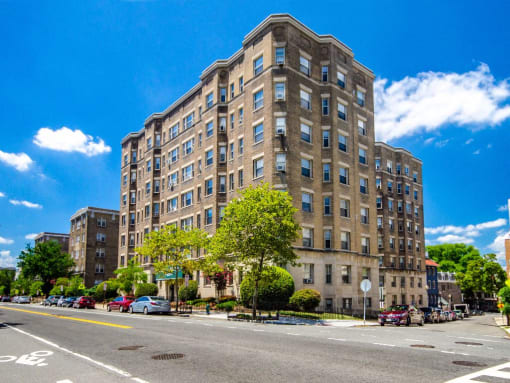 exterior view of the calverton apartment building in washington dc