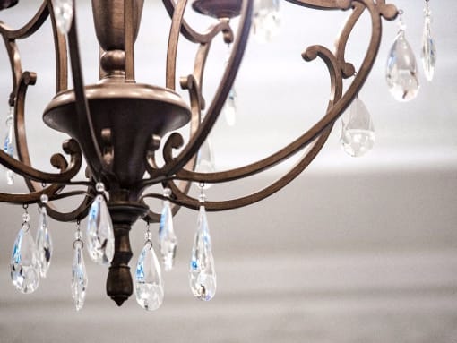 a close up of a chandelier at the calverton apartment building in adams morgan in washington dc