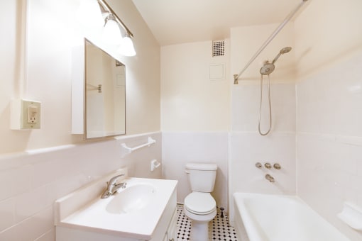 bathroom at wakefield hall apartments in u street washington dc