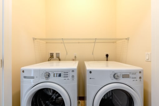 laundry area with in unit washer and dryer at sheridan station south townhomes in washington dc