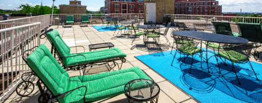 rooftop lounge at 2800 woodley apartments in washington dc
