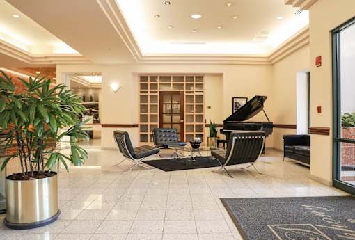Lobby and Grand Piano at Symphony Center Apartments, Baltimore, 21201