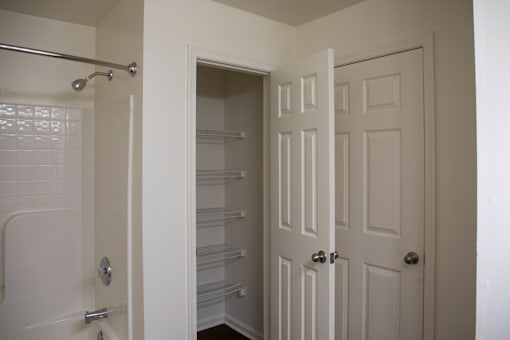 Bathroom Closet at The Residences at Brookside Commons, Owings Mills, Maryland Apartments