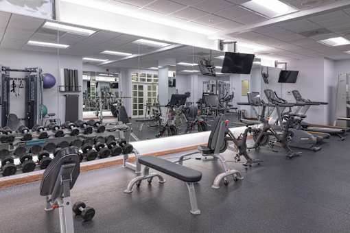 Fitness Center with weights and cardio equipment
