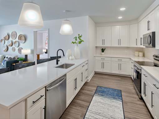 Large Kitchen with Stainless Steel Appliances in a Two Bedroom Apartment in Baltimore County