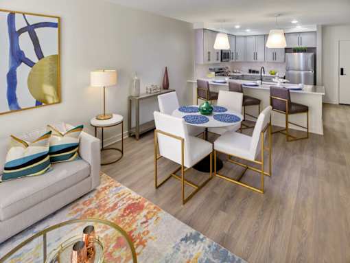 Dining Area and Kitchen at The Willard Apartments