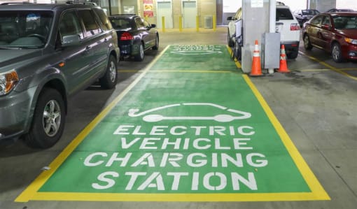 Electric Car Charging Station at The Met at Metro Centre Apartments, Owings Mills, MD 21117