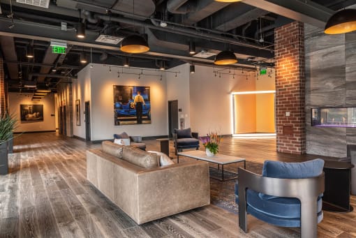 Lobby Lounge Area at The Met at Metro Centre Apartments, Owings Mills, MD 21117