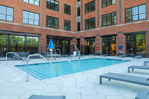 Outdoor Pool and Deck at The Met at Metro Centre Apartments, Maryland, 21117