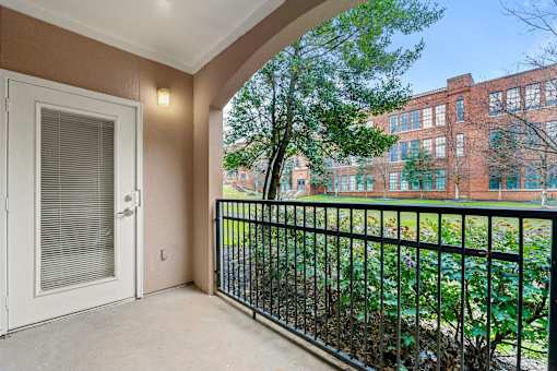 Private patio at Crogman School Lofts, Atlanta GA 30315