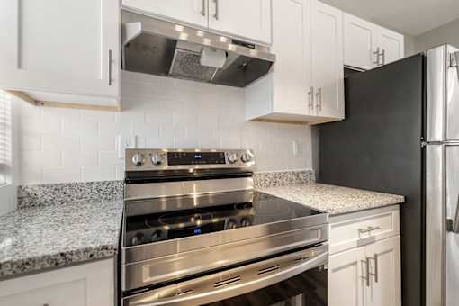 Upgraded Kitchen Stainless Steel Appliances at Balfour Marietta Apartments, Marietta, Georgia