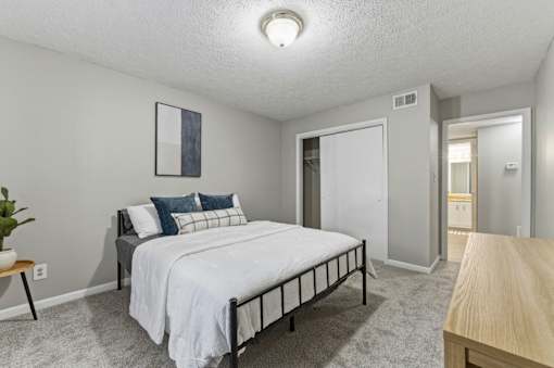 White bedroom at The Reserve at Brookhaven, Atlanta