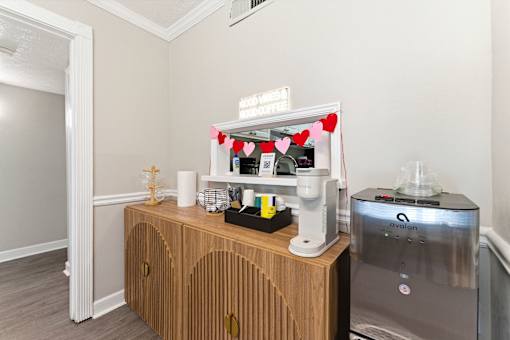 Coffee machine at The Reserve at Brookhaven, Atlanta, GA