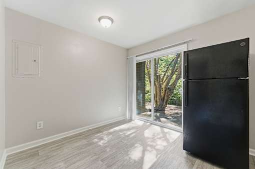 Room with glass door with view at Broadway at East Atlanta, Atlanta, Georgia