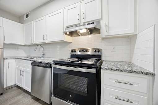 Upgraded kitchen Ridgewood Apartments in Lawrenceville, Georgia 30046.