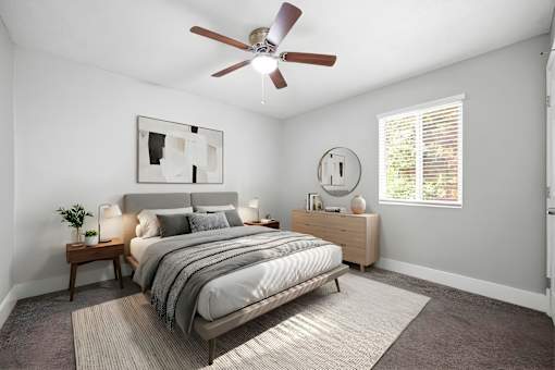 Bedroom at Ridgewood Apartments in Lawrenceville, Georgia 30046.