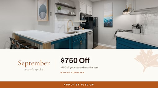 September move in special offering rent discount at 505 Collection Apartments, Atlanta, GA