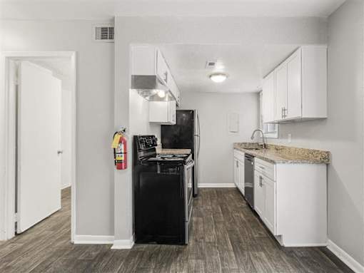 White Kitchen Interior at Pinewood Townhomes, Georgia, 30084