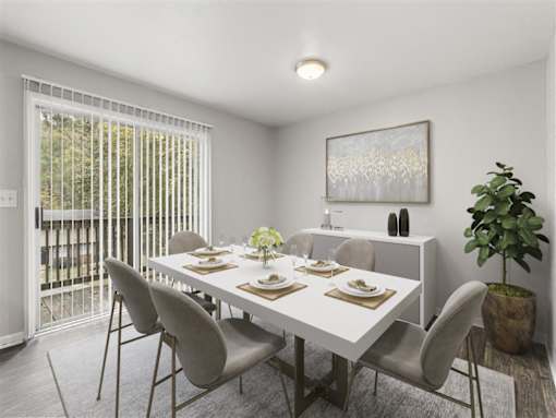 Dining Room with table at Pinewood Townhomes, Tucker, GA