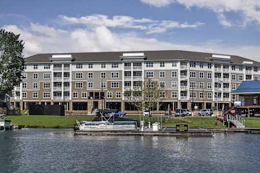 Lake With A Boat at Residence at Tailrace Marina, Mount Holly, North Carolina