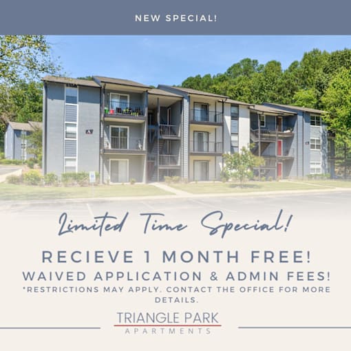 An apartment complex advertises a one month free offer for a limited time special.