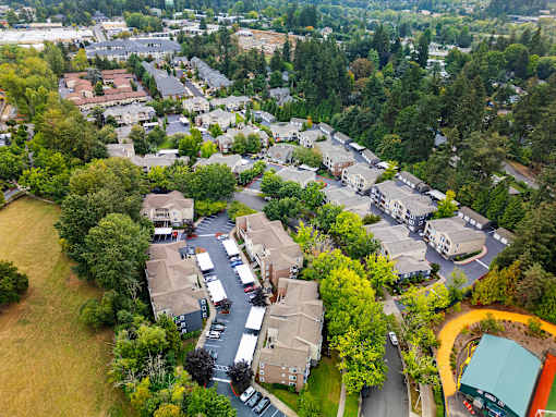 an aerial view of a neighborhood at Oriel Apartments, Portland, OR, 97225