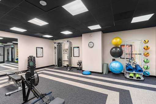 our gym is equipped with everything you need for a workout