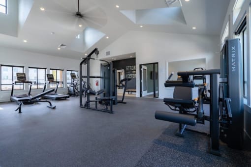 an empty room with rows of chairs and a wall with a shark at Sonder Fields in Happy Valley, OR