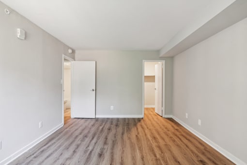 Spacious bedrooms and oversized closets for storage at Park Montgomery apartments located along the Purple Line in Silver Spring, MD.