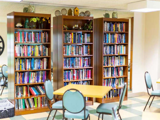 Lending library at College Parkway Place affordable apartment community in Annapolis