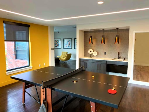 Pet-friendly and smoke-free, Metro Heights community amenities include a fitness center, business center, media room, playground, bike storage, and underground parking—perfect for urban, connected living near downtown Baltimore.