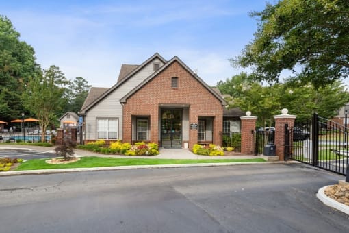 Leasing office front entrance at The Hartley at Sweetwater Creek, Duluth, GA, 30096