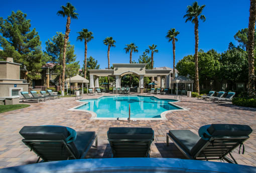 Swimming Pool With Relaxing Sundecks at Octave Apartments, Las Vegas, NV