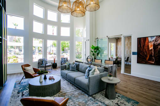 Octave Apartments clubhouse living room