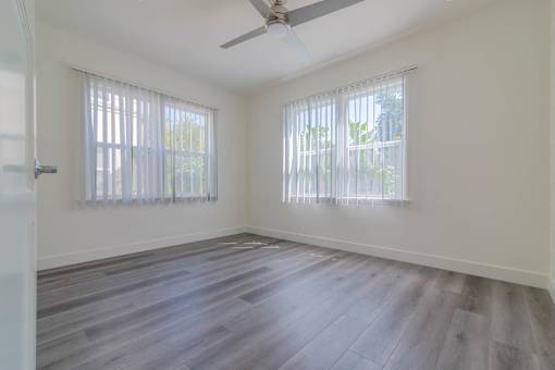 Bedroom large windows and view