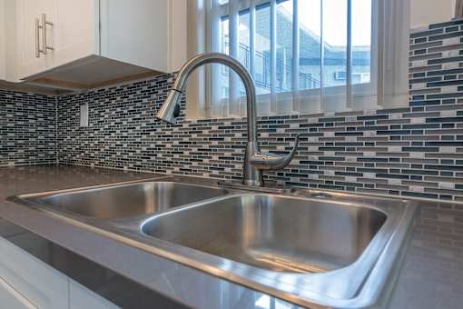 New kitchen sink with new counters