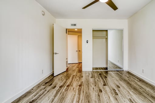 bedroom and closets