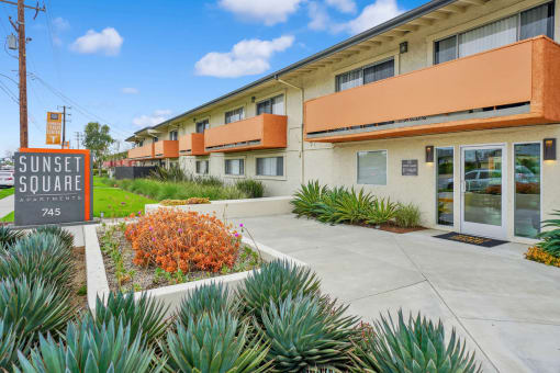 Sunset Square Signage at Sunset Square Apartments, West Covina, California, 91790