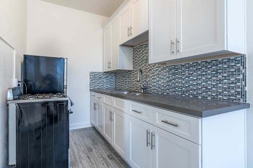 Kitchen with new counters and appliances