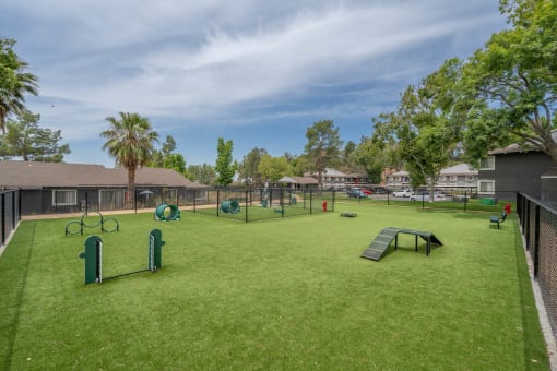 grassy play area at Monterra Ridge Apartments, Canyon Country, California